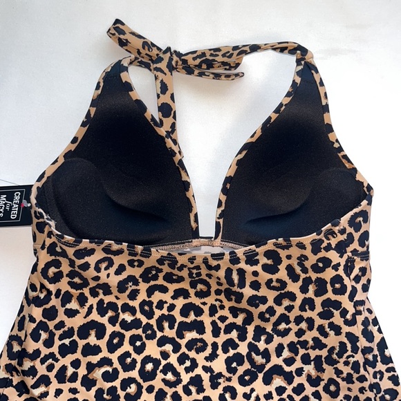 Salt + Cove Juniors' Animal-Print Halter Tankini Top Sz LARGE - Picture 6 of 10